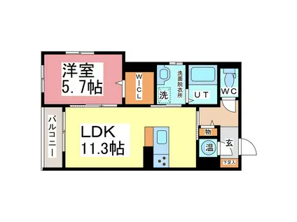 EN.W(1LDK/2階)の間取り写真