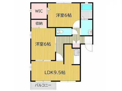 ガーデンハイツ福島A(2LDK/2階)の間取り写真