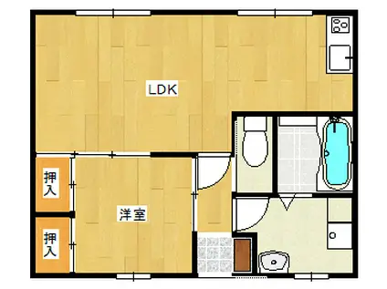 新みどり荘(1LDK/2階)の間取り写真