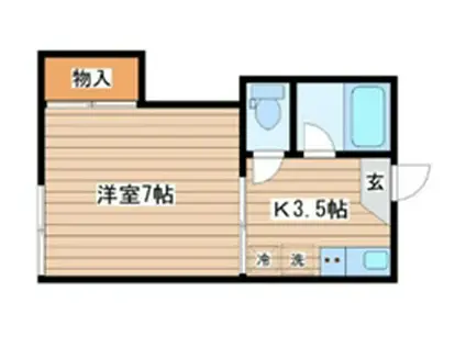 グリーンヒルズ(1K/1階)の間取り写真