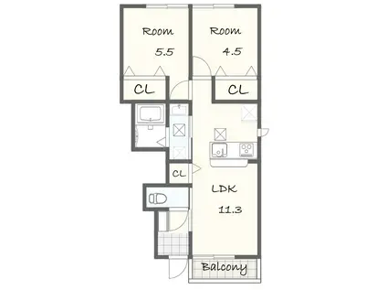 ビッグメゾン仁吾(2LDK/1階)の間取り写真