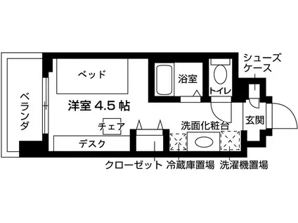 キャンパスヴィレッジ京都西京極(1K/7階)の間取り写真