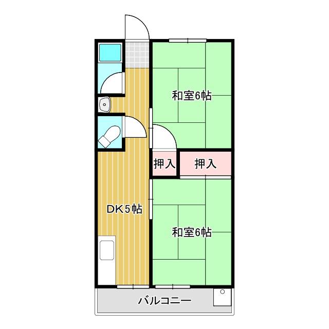 明神マンション2号(2DK/3階)の間取り写真