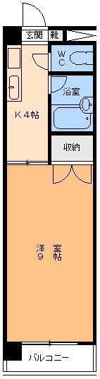 カドタパレス(1K/2階)の間取り写真