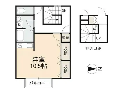 サンフィールドIII(ワンルーム/2階)の間取り写真