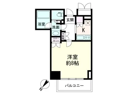 クオリア銀座(1K/5階)の間取り写真