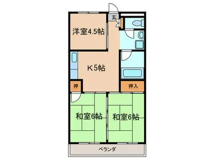 グランドハイツ喜多山(3K/3階)の間取り写真