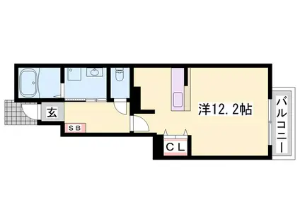 ウィルヴェスティージ参番館(ワンルーム/1階)の間取り写真