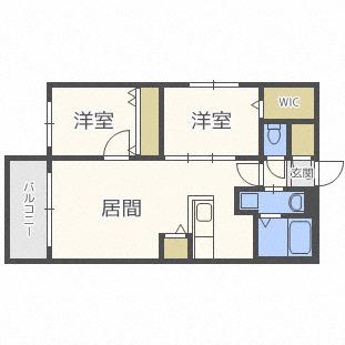 レジーナN22(2LDK/5階)の間取り写真