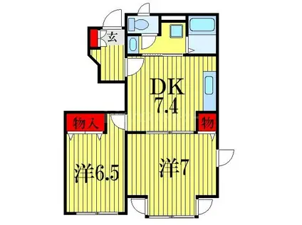 サンライズIII(2DK/1階)の間取り写真