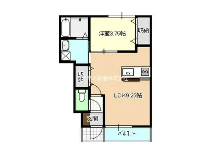 PREZIA多良見ウエスト(1LDK/1階)の間取り写真