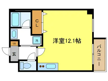 ケイフォーシーズン(ワンルーム/3階)の間取り写真