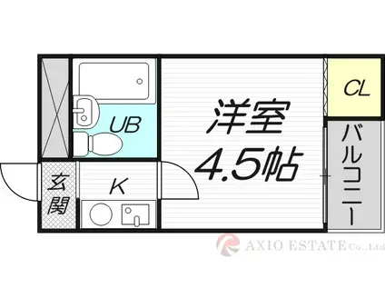 スリーデイズ新大阪(1K/9階)の間取り写真