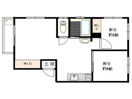池袋陽光マイコーポ(2LDK/2階)の間取り写真