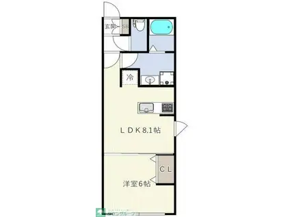 ES GRANDE板橋(1LDK/1階)の間取り写真