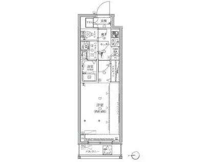 クレイシア桜新町(1K/7階)の間取り写真