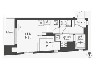 GRACE蔵前(1LDK/4階)の間取り写真