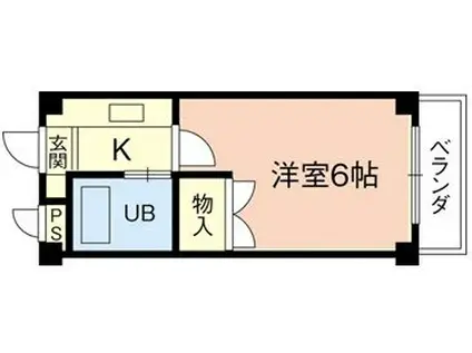 コスモハイツ(1K/2階)の間取り写真