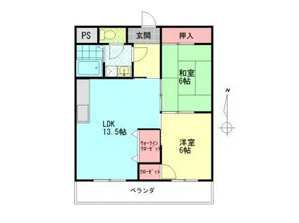 アグリス正(2LDK/2階)の間取り写真