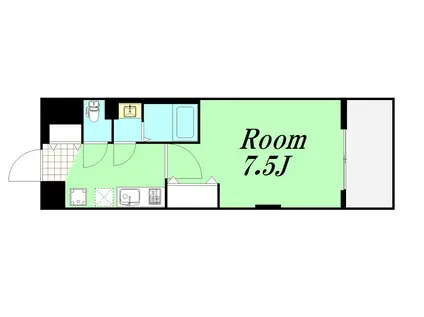 LUXE新大阪α(1K/3階)の間取り写真