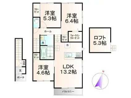 アリエッタ(3LDK/2階)の間取り写真