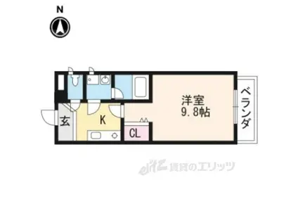 EXCEED西院(1K/5階)の間取り写真