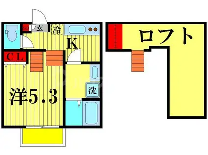 ブレッツァ北松戸(1K/1階)の間取り写真
