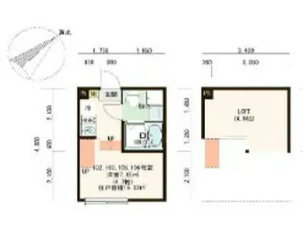 ハーモニーテラス三園IV(ワンルーム/1階)の間取り写真