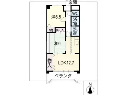 ハイツ高田(2LDK/3階)の間取り写真