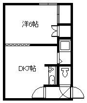 川端3・7ハイツ(1DK/1階)の間取り写真