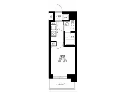 エクセリア芝大門(1K/1階)の間取り写真