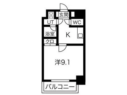 エンゼルプラザ瀬田駅前(1K/8階)の間取り写真