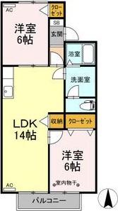 ビューラー宮田(2LDK/1階)の間取り写真