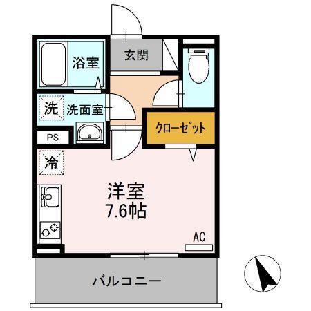M・K・K北方(ワンルーム/1階)の間取り写真