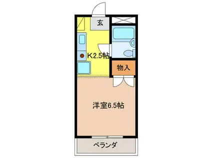 リズ スクエア 西棟(1K/1階)の間取り写真