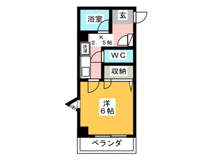 A-1ビル(1K/2階)の間取り写真