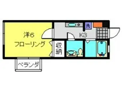 ブリオ横浜II(1K/1階)の間取り写真