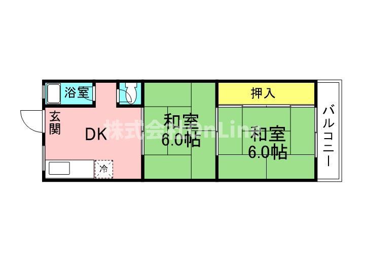 近栄コーポ(2DK/3階)の間取り写真