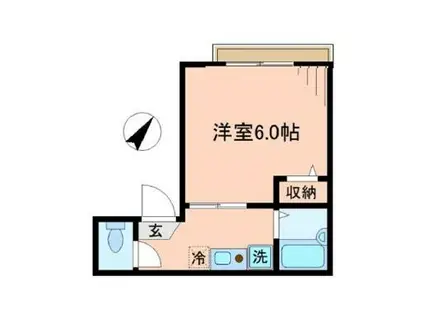 サンシャイン平井(1K/2階)の間取り写真