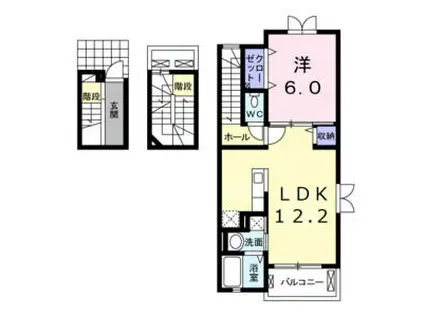 プレジデントK(1LDK/3階)の間取り写真