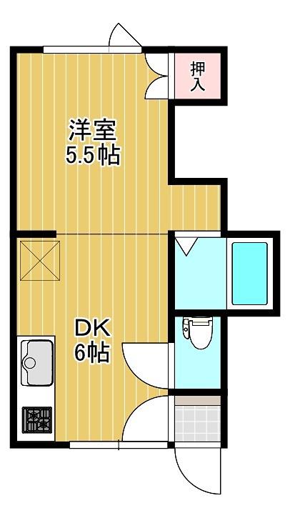 コーポ栄進堂I(1DK/2階)の間取り写真