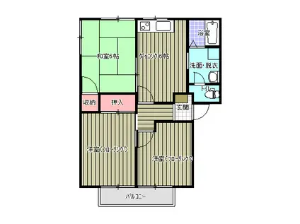 アネックスR・Sすみの A棟(3DK/1階)の間取り写真