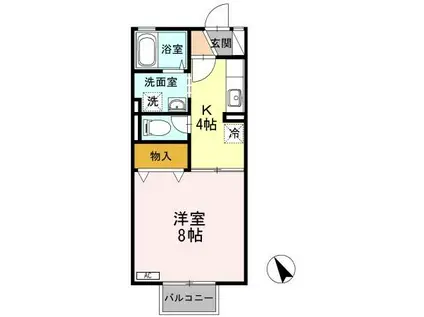 アムール小白川(1K/1階)の間取り写真