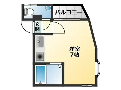 プロスぺロスイシイ(ワンルーム/3階)の間取り写真