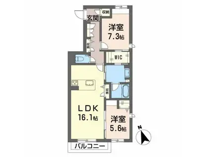 クレインIV(2LDK/2階)の間取り写真