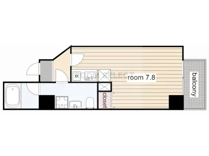 MSマンション(ワンルーム/2階)の間取り写真