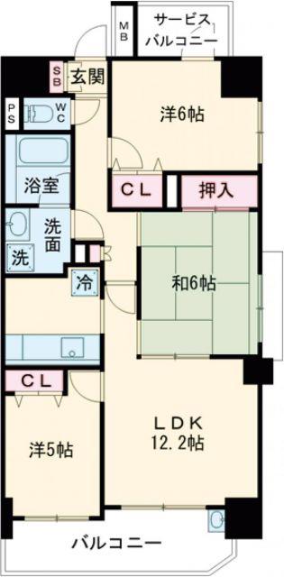日神パレステージ青梅住江町(3LDK/11階)の間取り写真