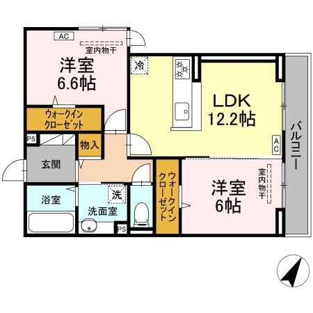 フラネーヴェ(2LDK/2階)の間取り写真