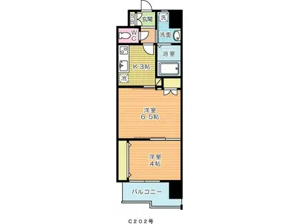 REGARIA KOKURAKITA CENTER PLACEレガリ(2K/10階)の間取り写真