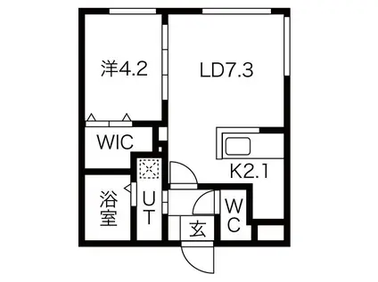 GRANDEE東札幌(1LDK/3階)の間取り写真
